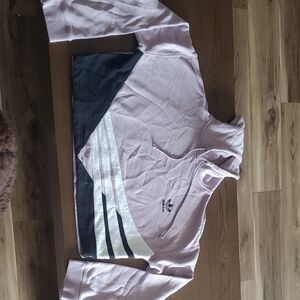 Adidas Light Pink and Black Hoodie